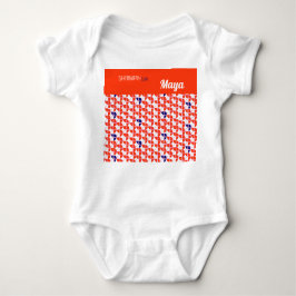 SHRIMPLY Kawaii Retro White Orange Personalisiert Baby Strampler