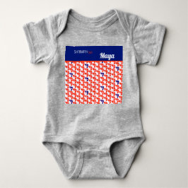 SHRIMPLY Kawaii Retro White Orange Personalisiert Baby Strampler