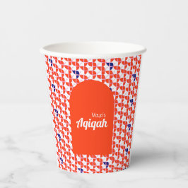 SHRIMPLY Orange White Aqiqah Baby Dusche Pappbecher