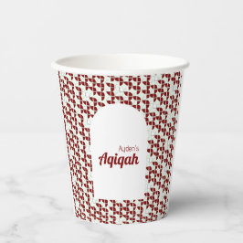 SHRIMPLY Red White Aqiqah Baby Dusche Pappbecher