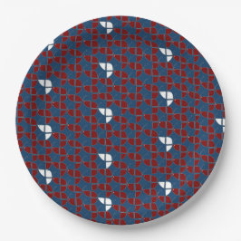SHRIMPLY Retro Red Blue Pattern Baby Boy Pappteller