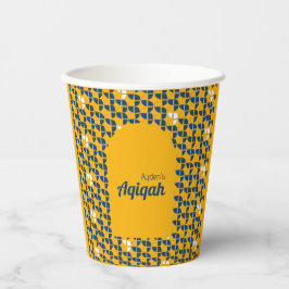 SHRIMPLY Yellow Blue Aqiqah Baby Dusche Pappbecher