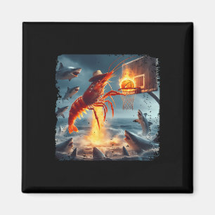 Shrimps beim Dunking über Hai Lustiges Angel-Meme  Magnet