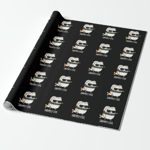 Shrimps Coole Funny Shrimp Sushi Pun Dark BG Geschenkpapier