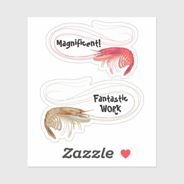 Shrimps Formen Klassenraum Förderung Aufkleber (Blatt)