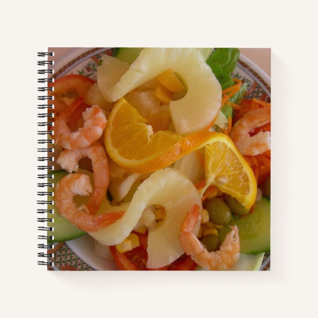Shrimps Salad Food Notebook Notizbuch (Vorderseite)