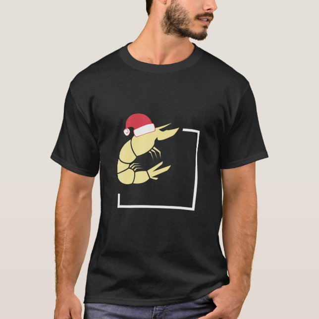 Shrimps - Shrimps mit Weihnachtsmannmütze T-Shirt (Vorderseite)