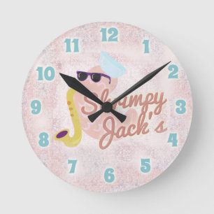 Shrimpy Jacks Spaß Shrimp Cartoon-Charakter Runde Wanduhr