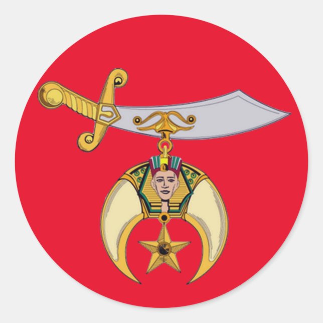 SHRINER RUNDER AUFKLEBER (Vorderseite)