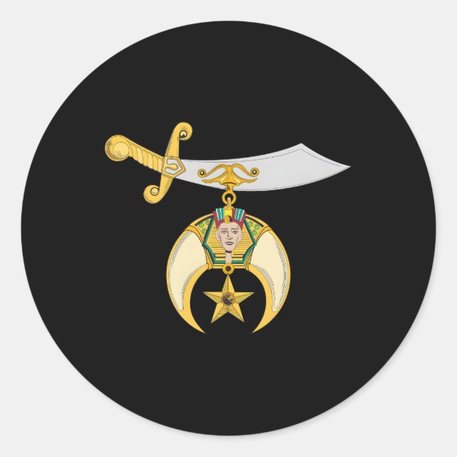 Shriner Shrine Noble Runder Aufkleber (Vorderseite)