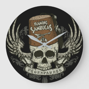 Shriner Skull Distressed Große Wanduhr