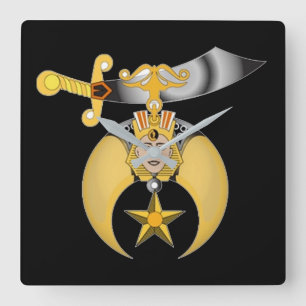 Shriners Quadratische Wanduhr