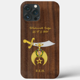 Shriners-Symbol mit Imitaten Wood Mit Monogramm Ot Case-Mate iPhone Hülle