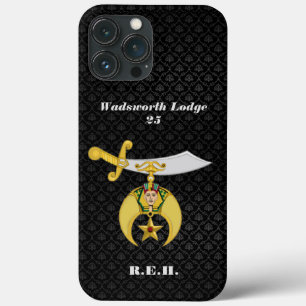 Shriners-Symbol mit Schwarz-Muster Mit Monogramm Case-Mate iPhone Hülle