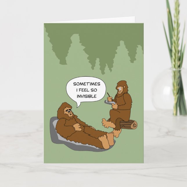 Shrink's Office Funny Sasquatch Cartoon Custom Karte (Vorderseite)