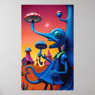 Shroomin' 'n' Bloom'n'n - Ken Gage Surreal Art Poster