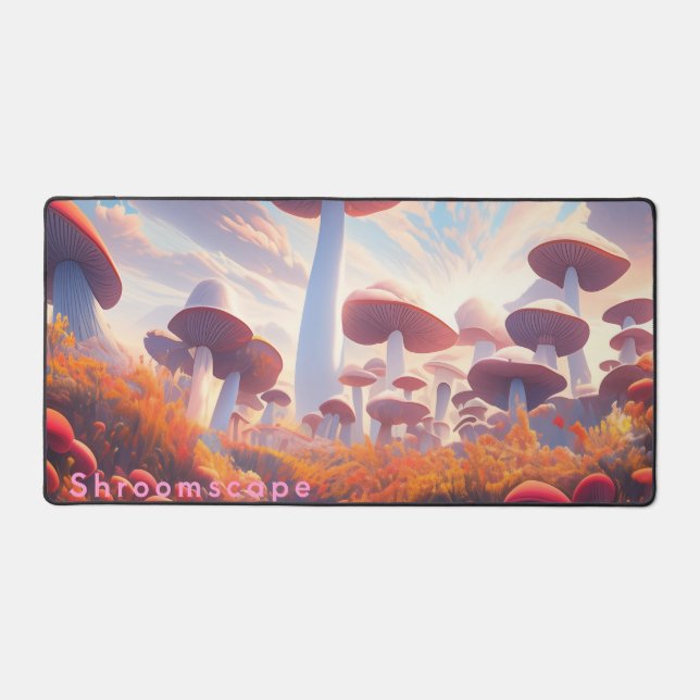 Shroomscape Whimsical Mushroom Field Schreibtischunterlage (Vorderseite)