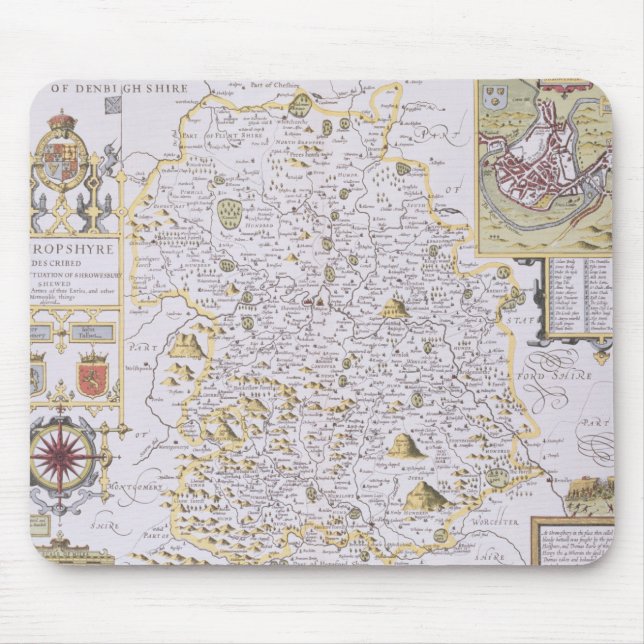 Shropshyre, graviert von Jodocus Hondius Mousepad (Vorne)