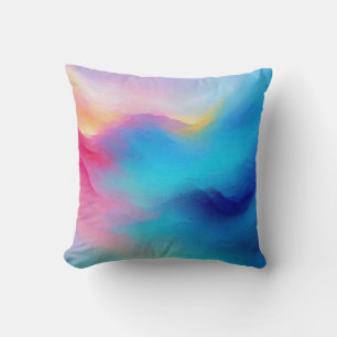 "Shroudglen" Pink und Blue Landscape Seascape. Kissen