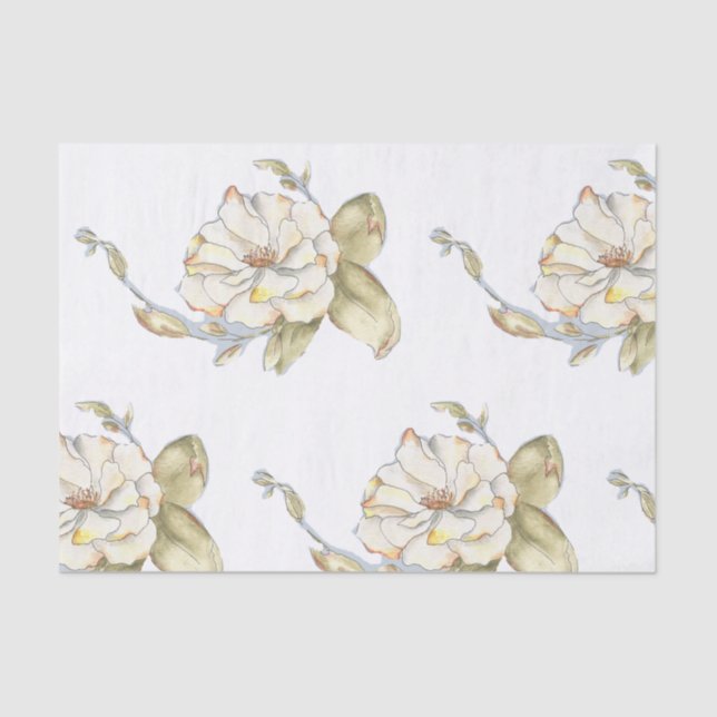 Shrub-Rose-Design auf Gewebepapier Seidenpapier (Vorderseite)