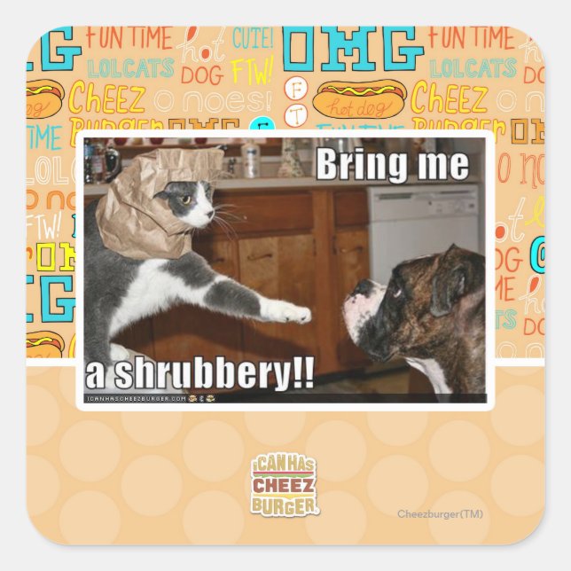 Shrubbery Quadratischer Aufkleber (Vorderseite)