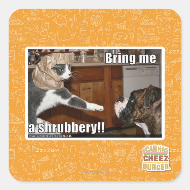 Shrubbery Quadratischer Aufkleber (Vorderseite)