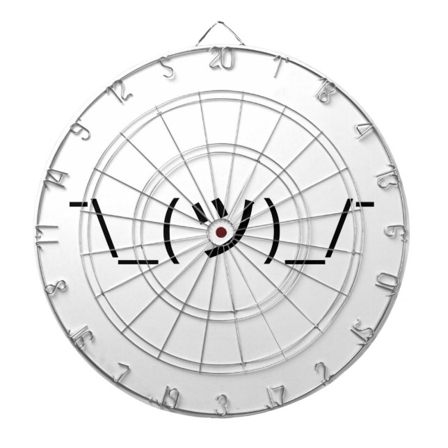 Shrug Emoticon Ø\_(ツ_/ Ø Japanisch Kaomoji Dartscheibe (vorne)