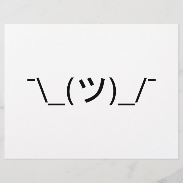 Shrug Emoticon Ø\_(ツ_/ Ø Japanisch Kaomoji Flyer (Vorne)