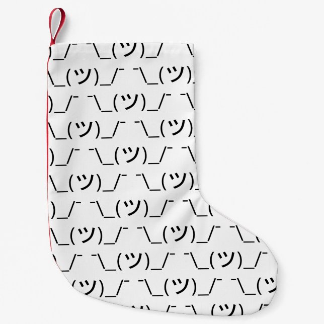 Shrug Emoticon Ø\_(ツ_/ Ø Japanisch Kaomoji Kleiner Weihnachtsstrumpf (Vorderseite)