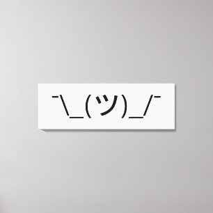 Shrug Emoticon Ø\_(ツ_/ Ø Japanisch Kaomoji Leinwanddruck