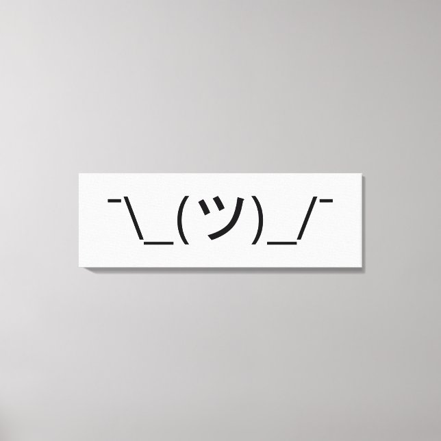 Shrug Emoticon Ø\_(ツ_/ Ø Japanisch Kaomoji Leinwanddruck (Vorderseite)