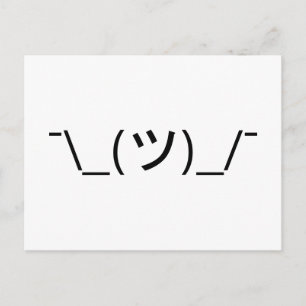 Shrug Emoticon Ø\_(ツ_/ Ø Japanisch Kaomoji Postkarte