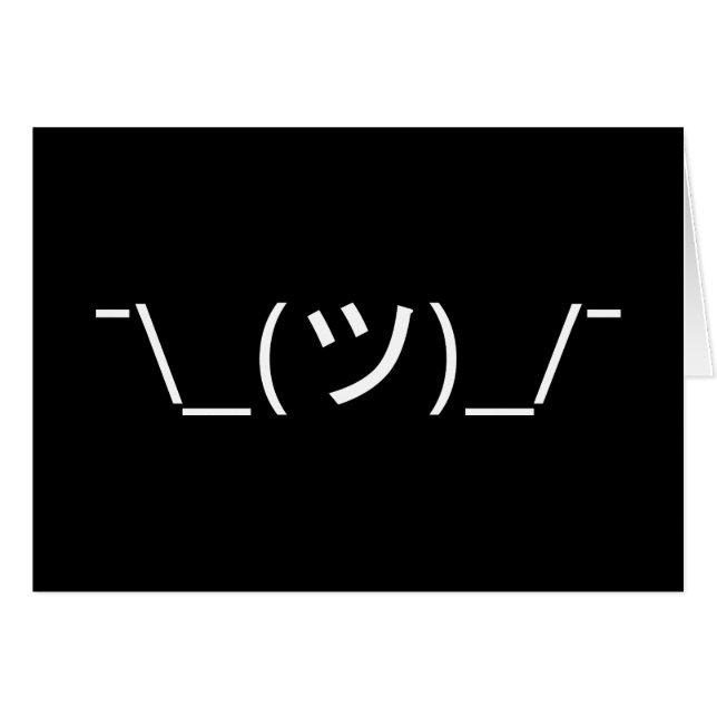 Shrug Emoticon Ø\_(ツ_/ Ø Japanische Kaomoji-Karte (Vorderseite (Horizontal))