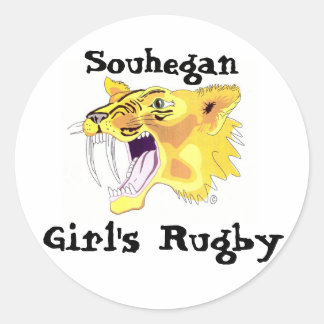 shs saber logo, Souhegan , Girl's Rugby 2 Runder Aufkleber