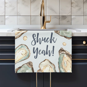 Shuck Yeah Aquarellpearl Oyster Geschirrtuch