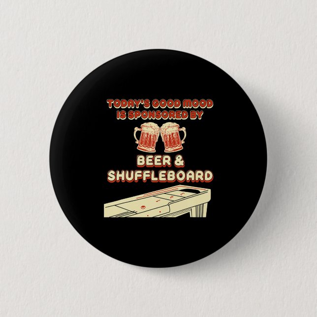Shuffleboard Player Beer  Button (Vorderseite)