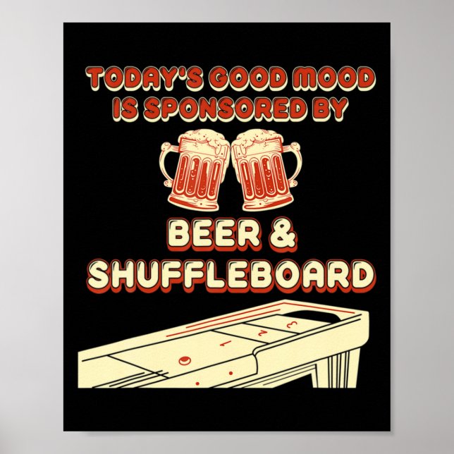 Shuffleboard Player Beer  Poster (Vorne)