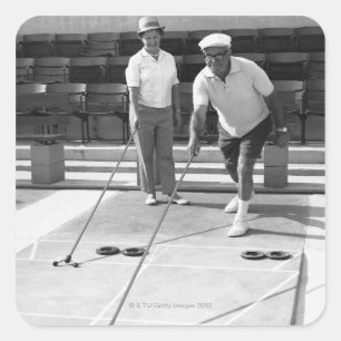 Shuffleboard Quadratischer Aufkleber