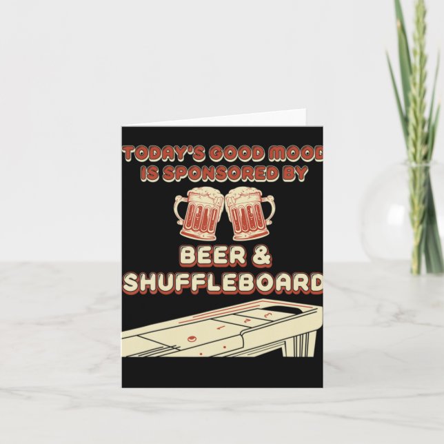 Shuffleboard-Spieler-Bier  Karte (Vorderseite)
