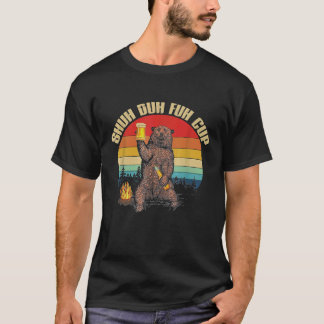 Shuh Duh Fuh Cup Bär trinkt Bier lustiges Camping T-Shirt