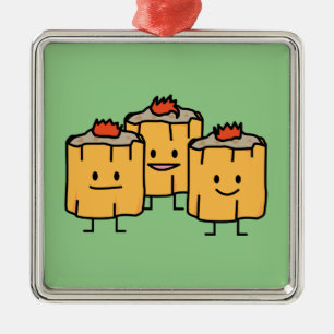 Shumai Chinese Dumplings Dim Sum Dimsum Dumpling p Silbernes Ornament