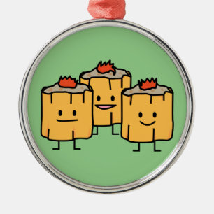 Shumai chinesischer Mehlkloß p Mehlkloß-Dim Sums Silbernes Ornament