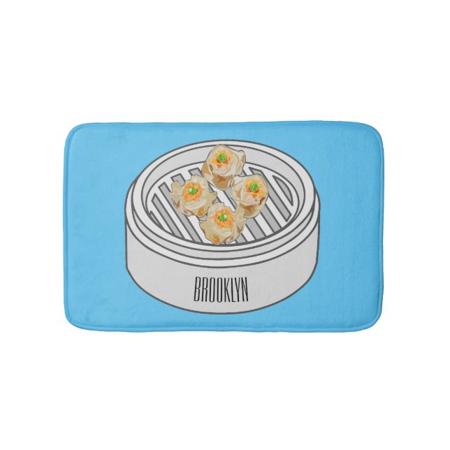 Shumai dim sum Cartoon Illustration Badematte (Vorderseite)