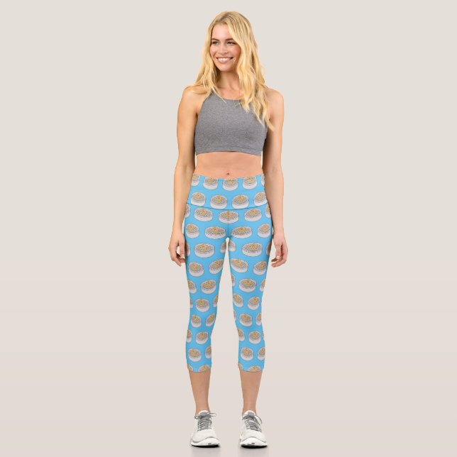 Shumai dim sum Cartoon Illustration Capri Leggings (Vorderseite)