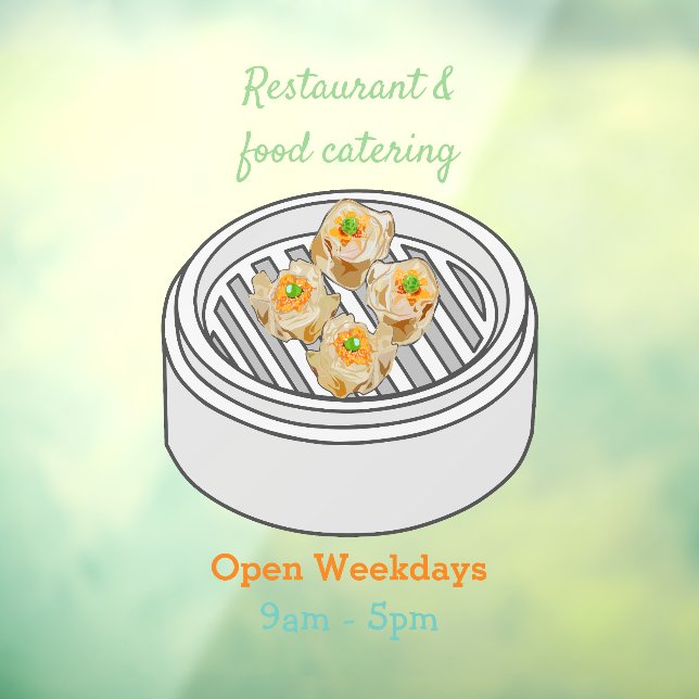 Shumai dim sum Cartoon Illustration Fensteraufkleber (Blatt 3)