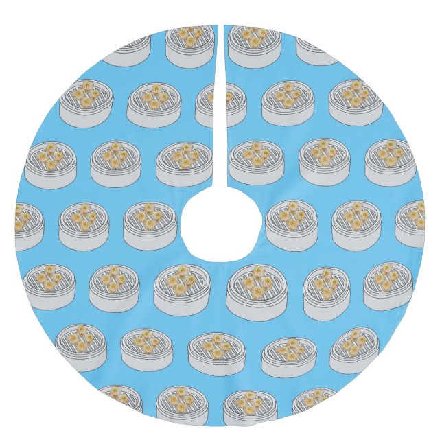 Shumai dim sum Cartoon Illustration Polyester Weihnachtsbaumdecke (Vorderseite)