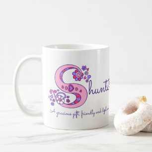 Shunta Name bedeutet dekorative S Monogramm Tasse