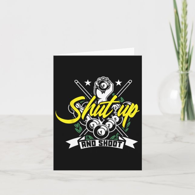 Shup and Shooting Funny Pool Billiard Snooker Gesc Karte (Vorderseite)