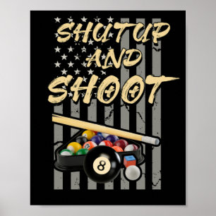 Shup und Shoot Billiard 8 Ball Pool Player Poster