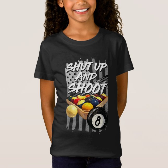 Shup und Shoot Billiard 8 Ball Pool Player T-Shirt (Vorderseite)